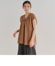 シャーリングボーダーブラウス≪手洗い可能≫