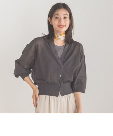 キーネックシアーカーディガン≪手洗い可能≫