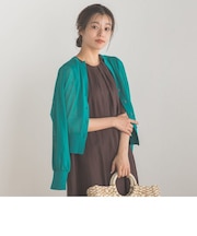 キーネックシアーカーディガン≪手洗い可能≫