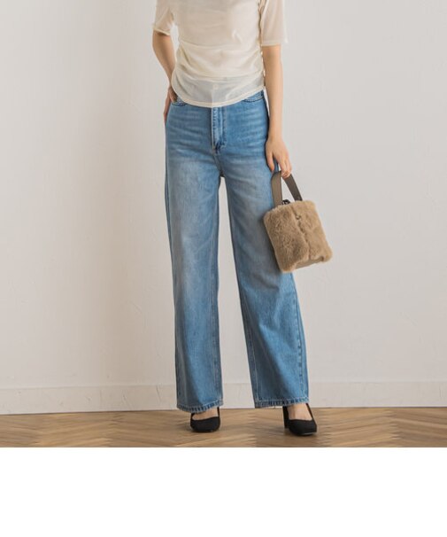 ハイライズストレートデニム≪手洗い可能≫
