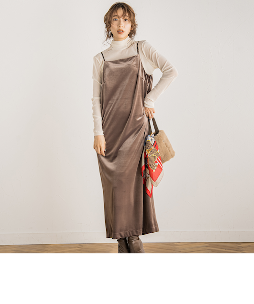 スノーベロアキャミワンピース≪手洗い可能≫