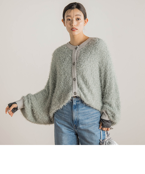 【WEB限定】2WAYドルマンフリンジカーデ≪手洗い可能≫