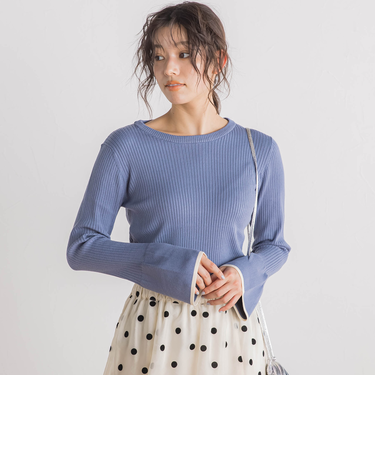 【WEB限定】配色フレアスリーブ≪手洗い可能≫