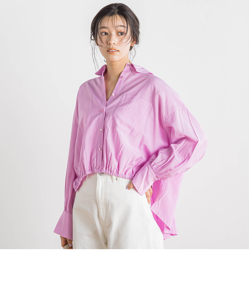 【WEB限定】ストライプショートシャツ≪洗濯機で洗える≫