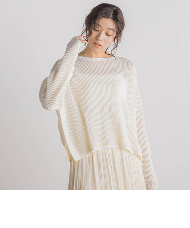 メッシュ柄プルオーバー≪手洗い可能≫