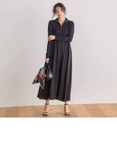 ハーフジップドッキングワンピース≪手洗い可能≫