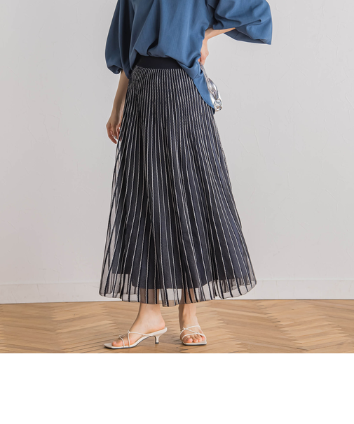 シアーストライプスカート≪手洗い可能≫