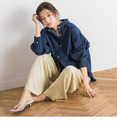ダンガリーデニムシャツ≪洗濯機で洗える≫