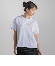 ロゴブローチ風Tシャツ≪手洗い可能≫