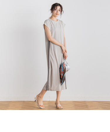 【WEB限定】カットジョーゼットサイドラインワンピース≪手洗い可能≫