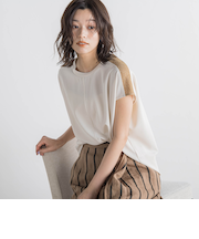 【WEB限定】カットジョーゼット肩ラメプルオーバー≪手洗い可能≫