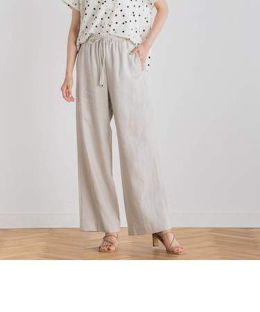レーヨン麻ポプリンパンツ≪手洗い可能≫