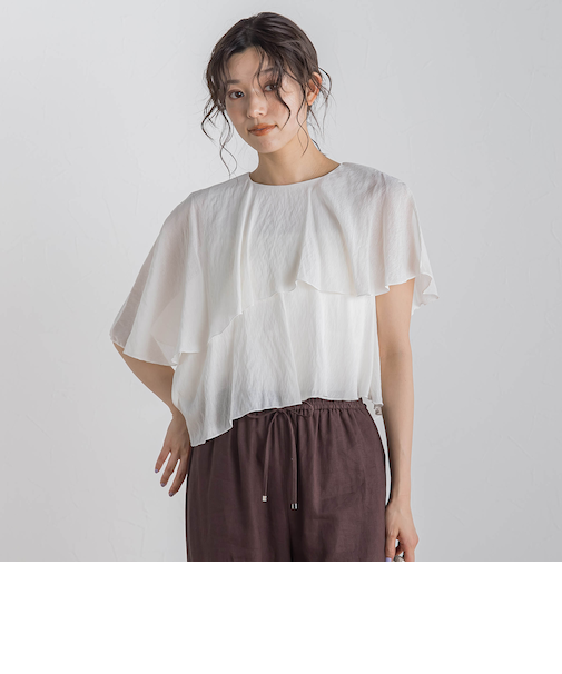 【WEB限定】気流染めティアードブラウス≪手洗い可能≫