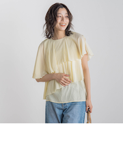 【WEB限定】気流染めティアードブラウス≪手洗い可能≫