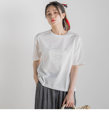 【WEB限定】ドライタッチコットンミックスロゴT≪洗濯機で洗える≫