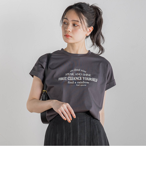 【WEB限定】ドライタッチコットン英文ロゴT≪洗濯機で洗える≫