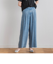 バイオシルクパウダー加工ワイドパンツ≪洗濯機で洗える≫