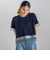 【WEB限定】グログランボーダー切替えプルオーバー≪手洗い可能≫