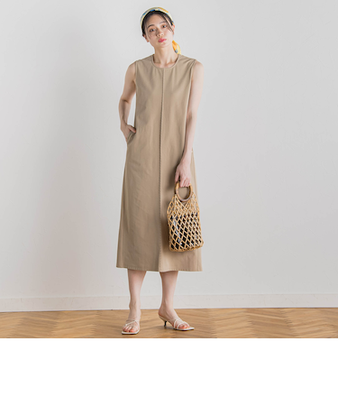 【WEB限定】ジャージーピンタックワンピース≪洗濯機で洗える≫