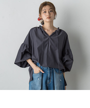 セミシアーフリルブラウス≪洗濯機で洗える≫