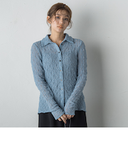 フラワーシャーリングレースカットソー≪洗濯機で洗える≫