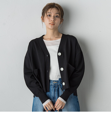 Vネックカーディガン≪手洗い可能≫