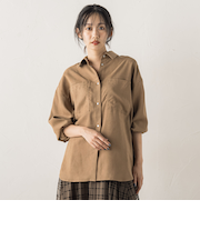 フェイクスエードシャツ≪洗濯機で洗える≫