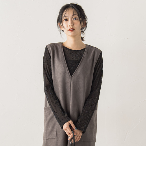 ラメフロッキードットプルオーバー≪手洗い可能≫