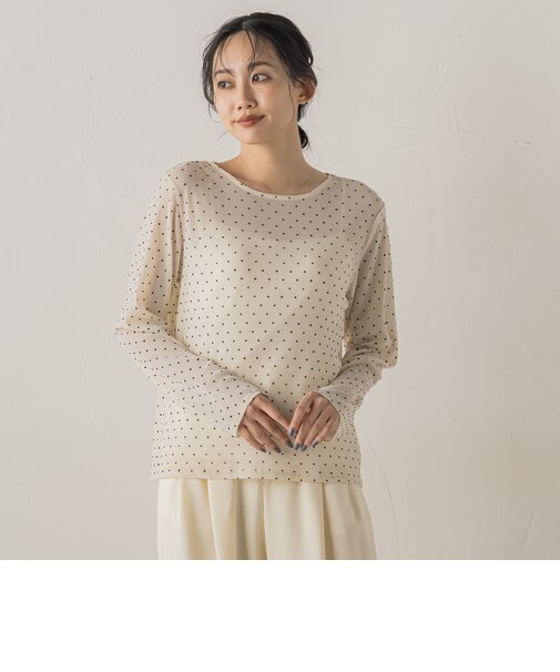 ラメフロッキードットプルオーバー≪手洗い可能≫