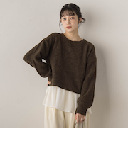 【WEB限定】メランジライク天竺ニット≪手洗い可能≫