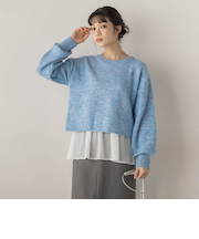 【WEB限定】メランジライク天竺ニット≪手洗い可能≫