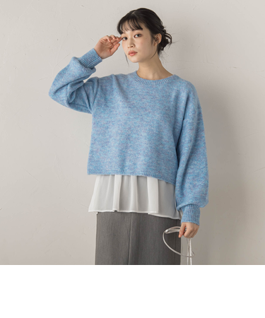【WEB限定】メランジライク天竺ニット≪手洗い可能≫