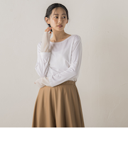 シアー天竺カットソー≪洗濯機で洗える≫