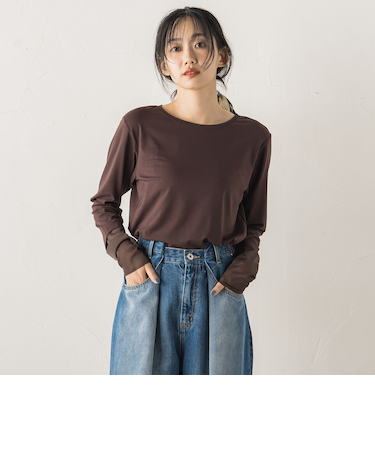 シアー天竺カットソー≪洗濯機で洗える≫