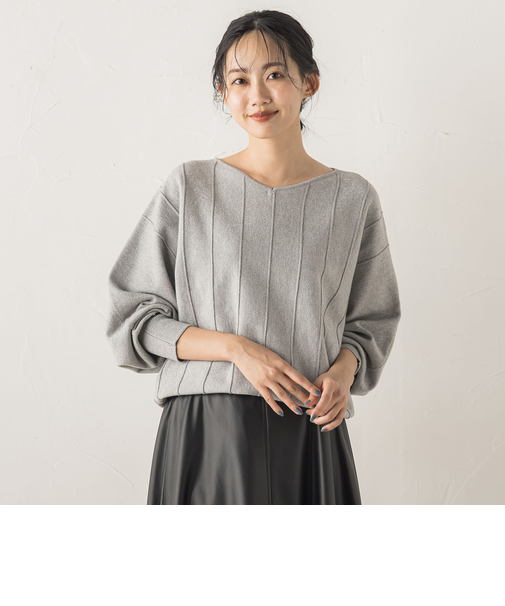 ラメドルマンVネックニット≪手洗い可能≫