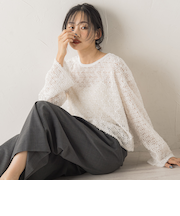 フェザーチュールモールブラウス≪手洗い可能≫