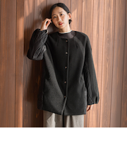 メランジブランケットコート