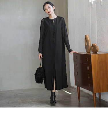 裏起毛サキソニーワンピース≪手洗い可能≫