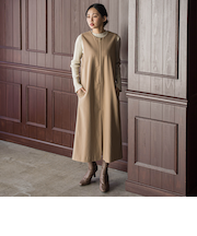 裏起毛サキソニーワンピース≪手洗い可能≫