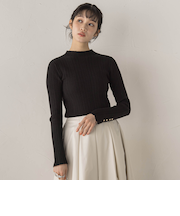 袖ボタンランダムリブニット≪手洗い可能≫