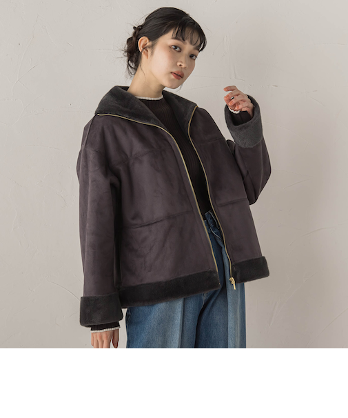 【WEB限定】フェイクムートンファーコート