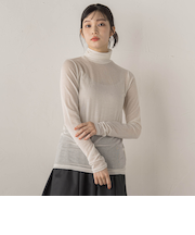 カシミヤシルクシアーラメカットソー≪手洗い可能≫