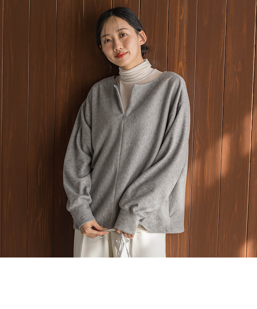 ニットコーデュロイカットソー≪手洗い可能≫