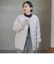 ステッチレスダウンコート