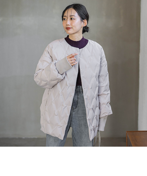 ステッチレスダウンコート