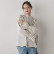 襟フリルブラウス≪洗濯機で洗える≫