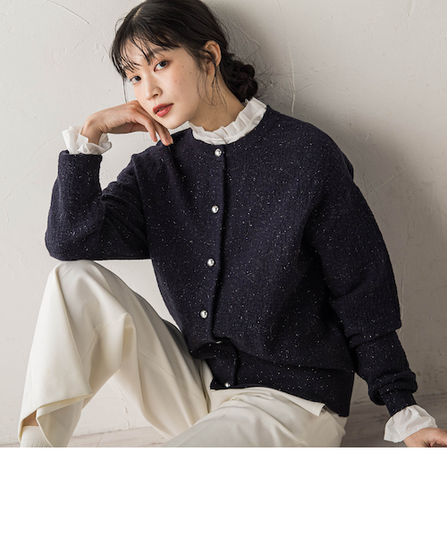 フクレジャガードニットカーディガン フクレジャガードニットカーディガン≪手洗い可能≫｜ドロワットロート