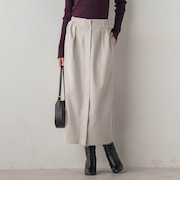 フェイクスエードフロント切替えナロースカート≪手洗い可能≫