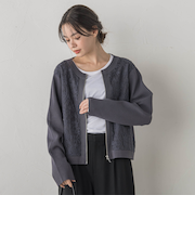 オーガンジー刺繍ミラノリブブルゾン≪手洗い可能≫