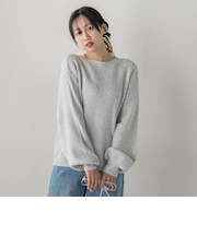 【WEB限定カラーあり】ラメボトルネックプルオーバー≪手洗い可能≫